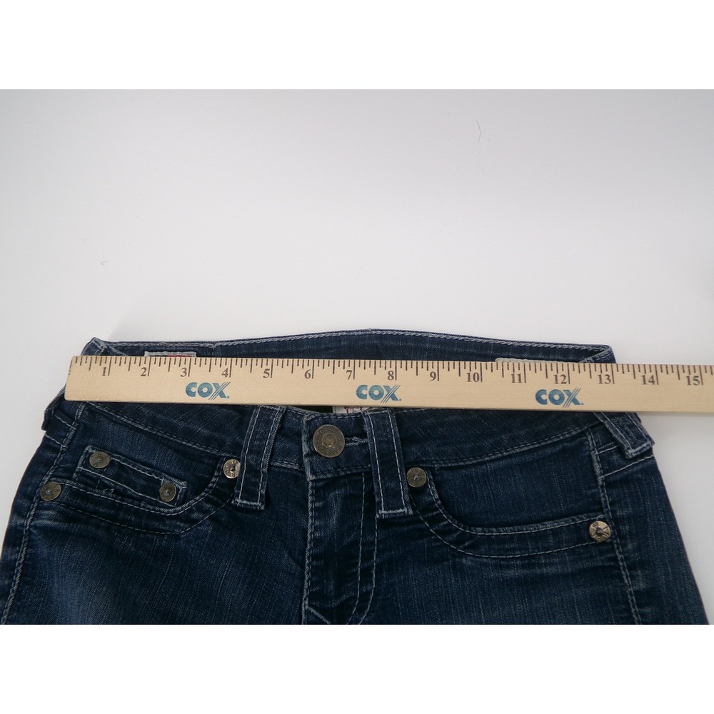 True Religion Halle Jeans Womens 28 Blue Solid Super Skinny Mid Rise Y2K USA - Picture 3 of 6